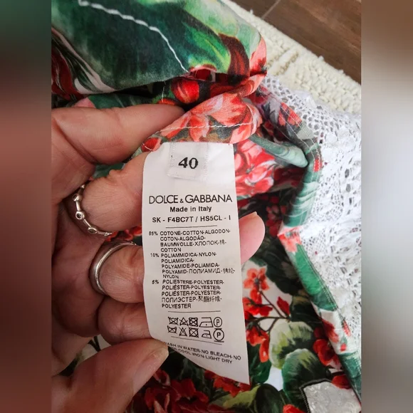 DOLCE & GABBANA Portofino Popli Geranium Floral Lace Skirt Sz 40/US 8 10 Medium - Picture 5 of 11